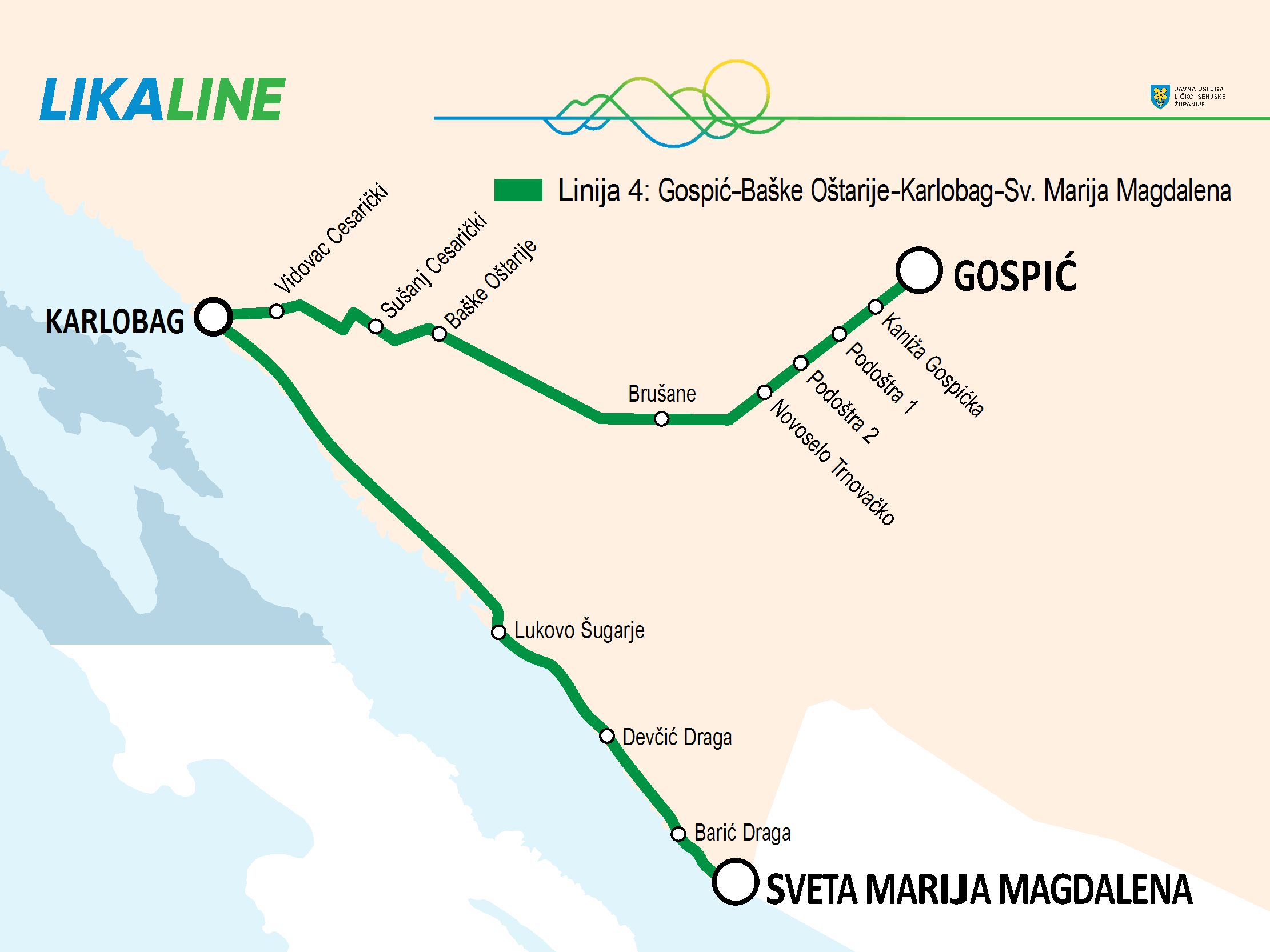 Gospić-Baške Oštarije-Karlobag-Sveta Marija Magdalena