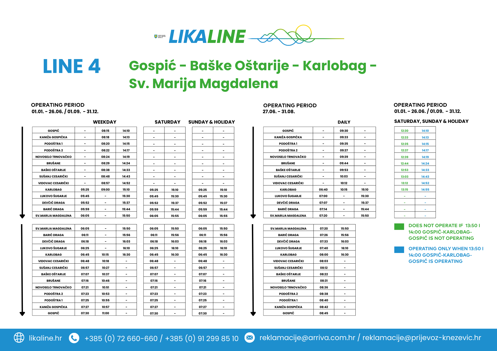 Gospić-Baške Oštarije-Karlobag-Sveta Marija Magdalena