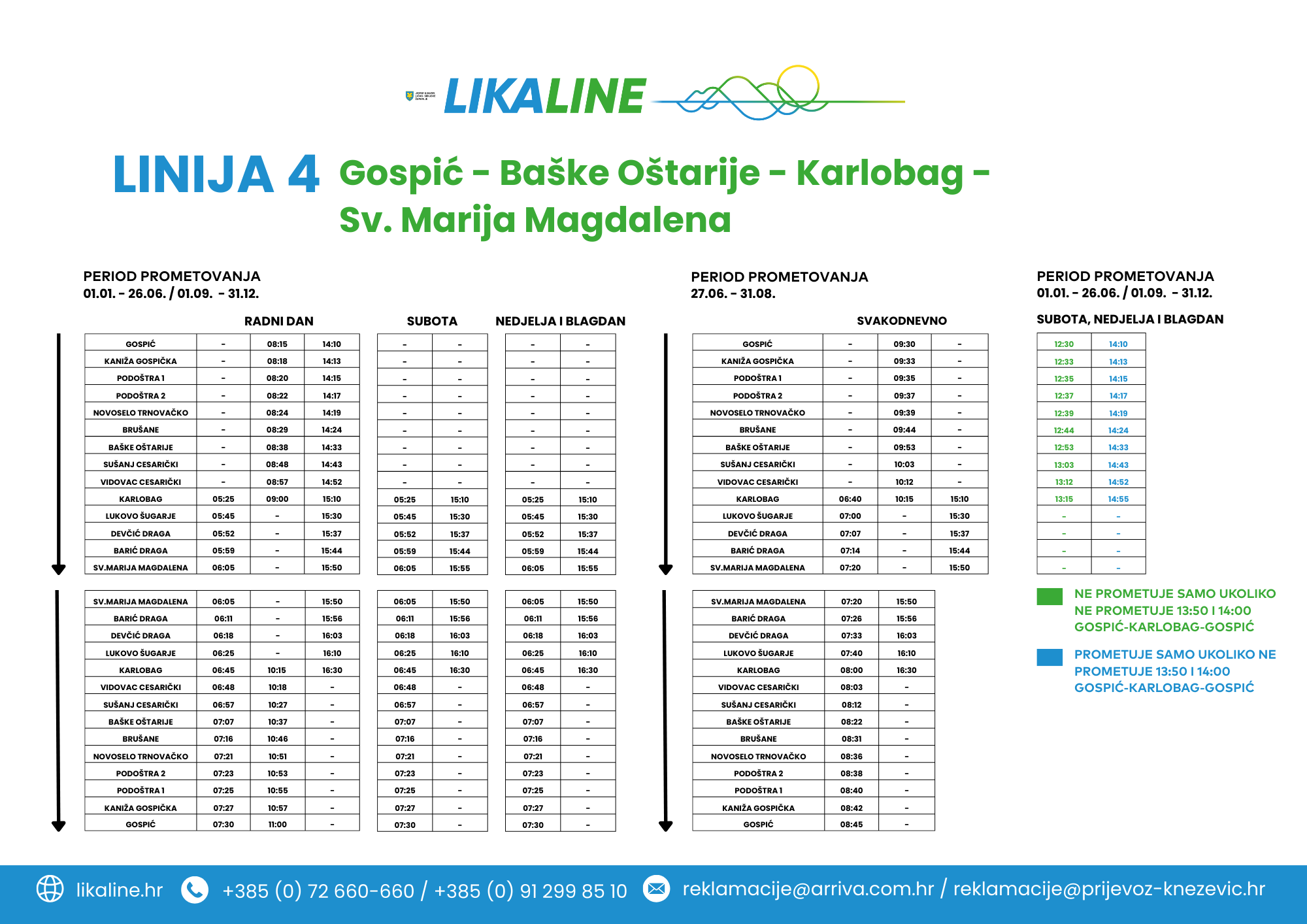 Gospić-Baške Oštarije-Karlobag-Sveta Marija Magdalena