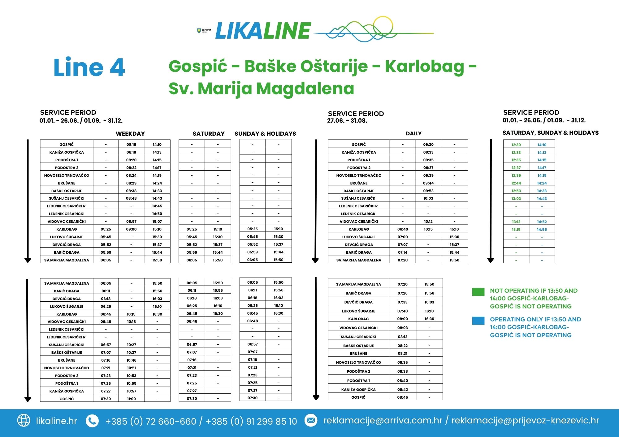 Gospić-Baške Oštarije-Karlobag-Sveta Marija Magdalena