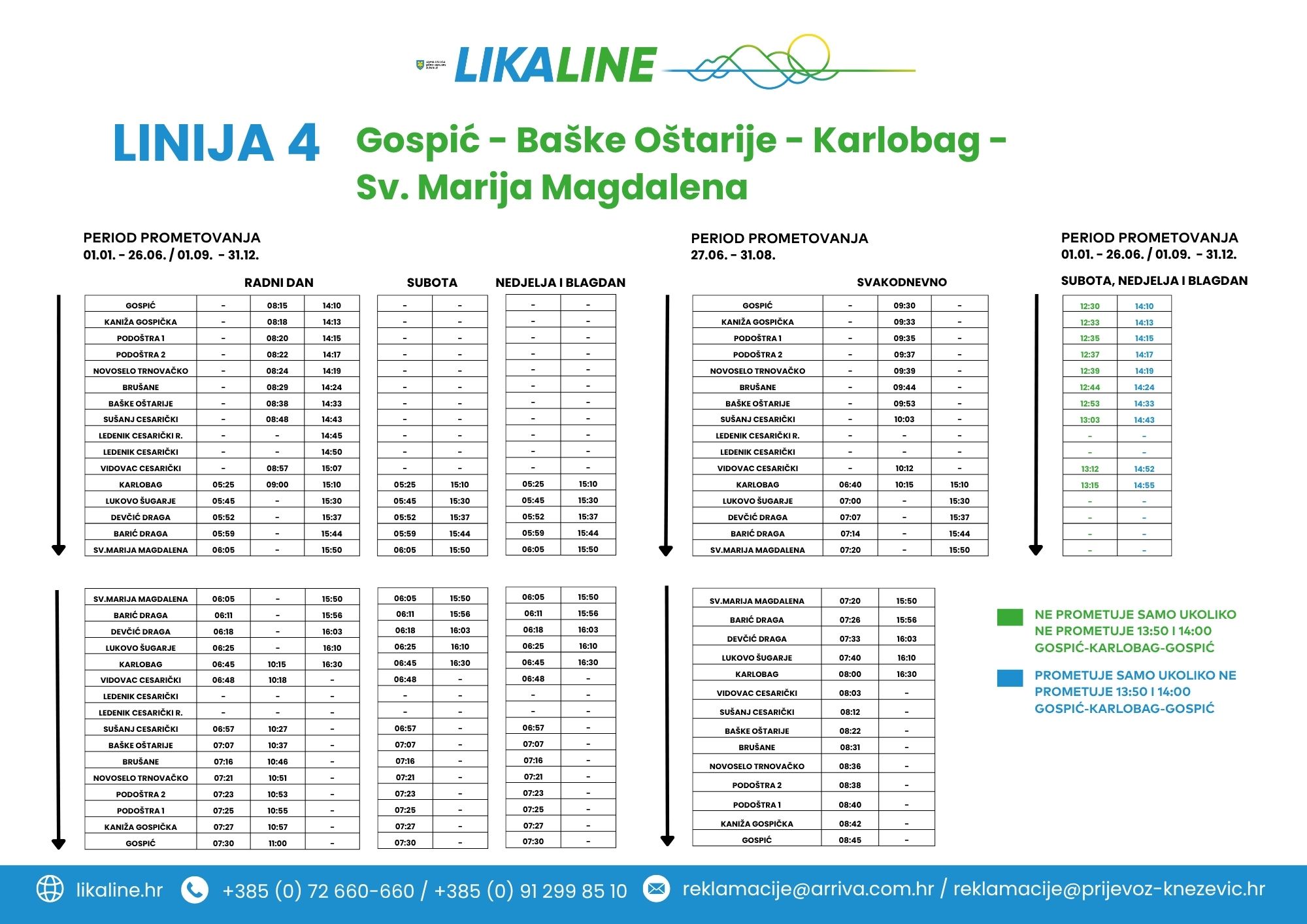 Gospić-Baške Oštarije-Karlobag-Sveta Marija Magdalena
